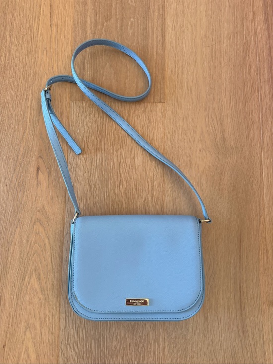 kate spade Handbags - Kate Spade New York Light Blue Saffiano Leather Crossbody Bag Gold Hardware